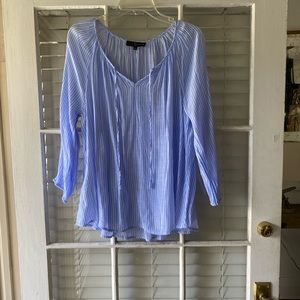 Blue and white stripped tunic L